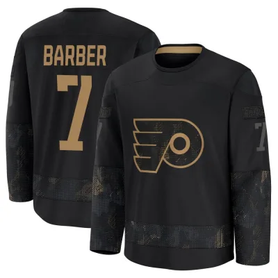 Men's Bill Barber Philadelphia Flyers 2024 Military Appreciation Practice Jersey - Black Premium