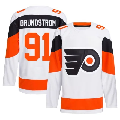 Men's Carl Grundstrom Philadelphia Flyers 2024 Stadium Series Primegreen Jersey - White Authentic