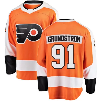 Men's Carl Grundstrom Philadelphia Flyers Home Jersey - Orange Breakaway