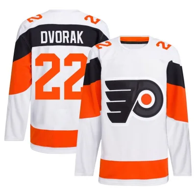 Men's Christian Dvorak Philadelphia Flyers 2024 Stadium Series Primegreen Jersey - White Authentic