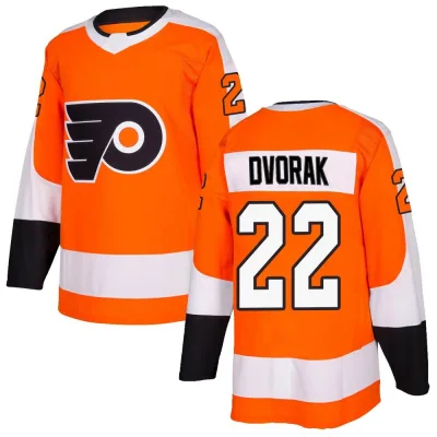 Men's Christian Dvorak Philadelphia Flyers Home Jersey - Orange Authentic