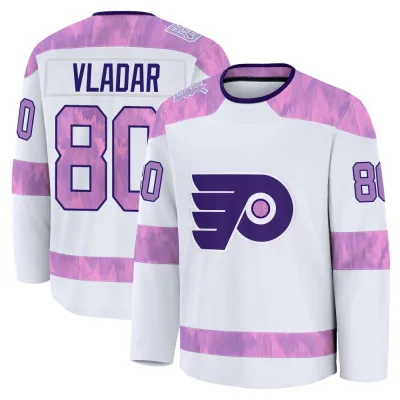Men's Dan Vladar Philadelphia Flyers 2024 Hockey Fights Cancer Practice Jersey - White Premium