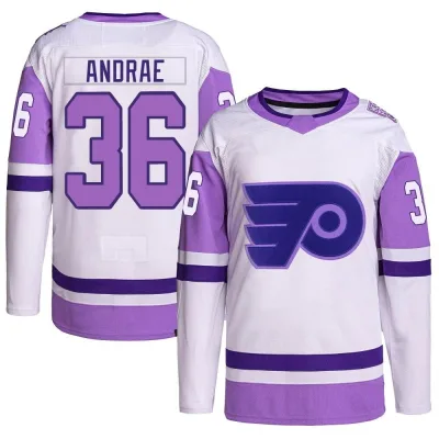 Men's Emil Andrae Philadelphia Flyers Hockey Fights Cancer Primegreen Jersey - White/Purple Authentic