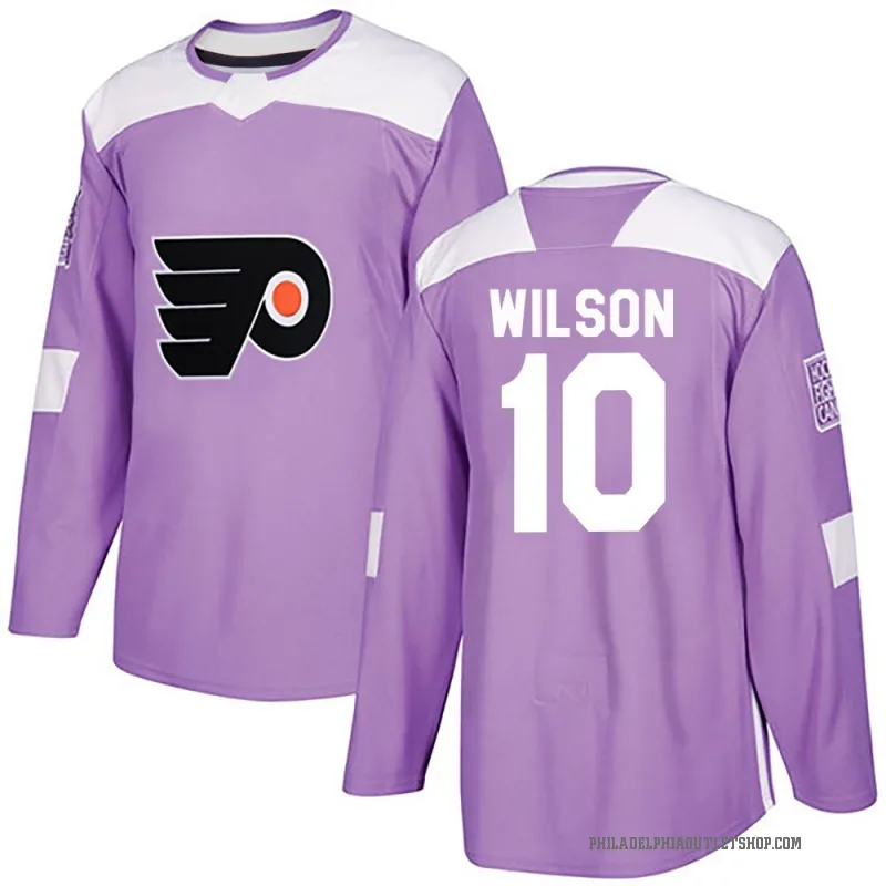 Men's Garrett Wilson Philadelphia Flyers Fights Cancer Practice Jersey - Purple Authentic