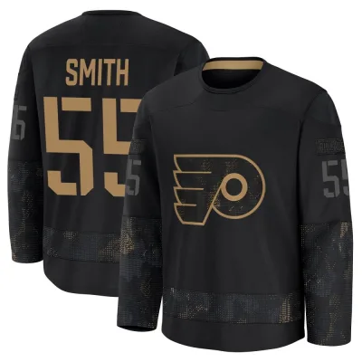 Men's Givani Smith Philadelphia Flyers 2024 Military Appreciation Practice Jersey - Black Premium