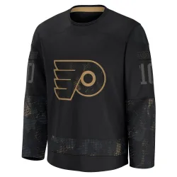 Men's John Leclair Philadelphia Flyers 2024 Military Appreciation Practice Jersey - Black Premium