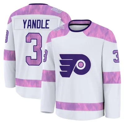 Men's Keith Yandle Philadelphia Flyers 2024 Hockey Fights Cancer Practice Jersey - White Premium