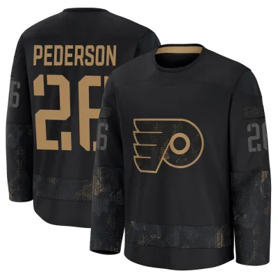 Men's Lane Pederson Philadelphia Flyers 2024 Military Appreciation Practice Jersey - Black Premium