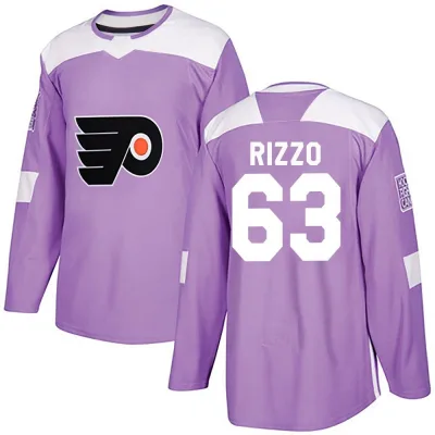 Men's Massimo Rizzo Philadelphia Flyers Fights Cancer Practice Jersey - Purple Authentic