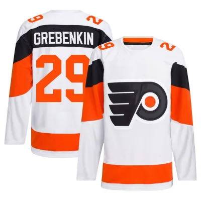 Men's Nikita Grebenkin Philadelphia Flyers 2024 Stadium Series Primegreen Jersey - White Authentic