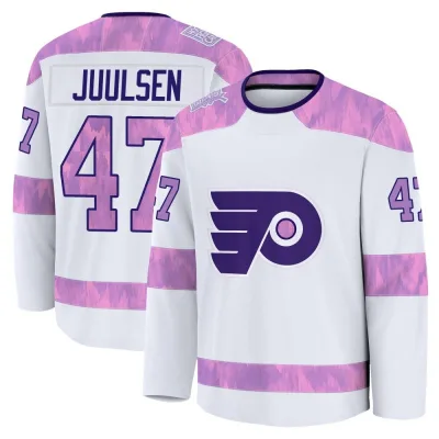 Men's Noah Juulsen Philadelphia Flyers 2024 Hockey Fights Cancer Practice Jersey - White Premium