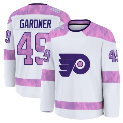 Men's Rhett Gardner Philadelphia Flyers 2024 Hockey Fights Cancer Practice Jersey - White Premium
