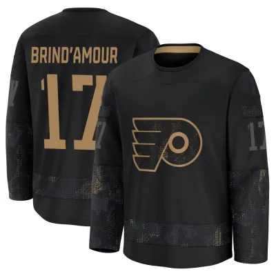 Men's Rod Brind'Amour Philadelphia Flyers 2024 Military Appreciation Practice Jersey - Black Premium
