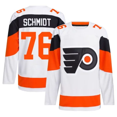 Men's Roman Schmidt Philadelphia Flyers 2024 Stadium Series Primegreen Jersey - White Authentic