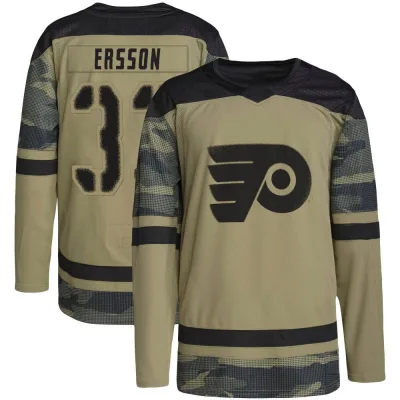 Men's Samuel Ersson Philadelphia Flyers Military Appreciation Practice Jersey - Camo Authentic