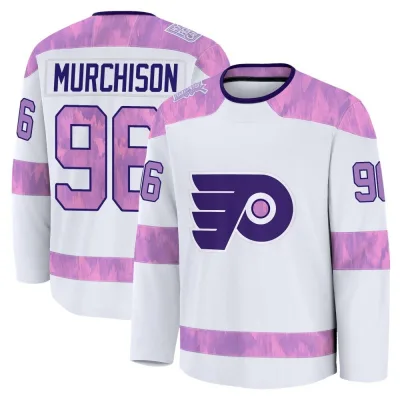 Men's Ty Murchison Philadelphia Flyers 2024 Hockey Fights Cancer Practice Jersey - White Premium