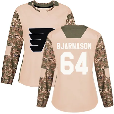 Women's Carson Bjarnason Philadelphia Flyers Veterans Day Practice Jersey - Camo Authentic