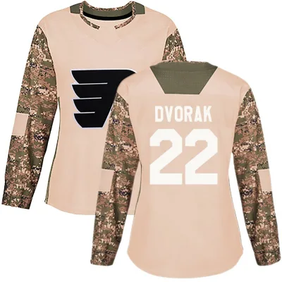 Women's Christian Dvorak Philadelphia Flyers Veterans Day Practice Jersey - Camo Authentic