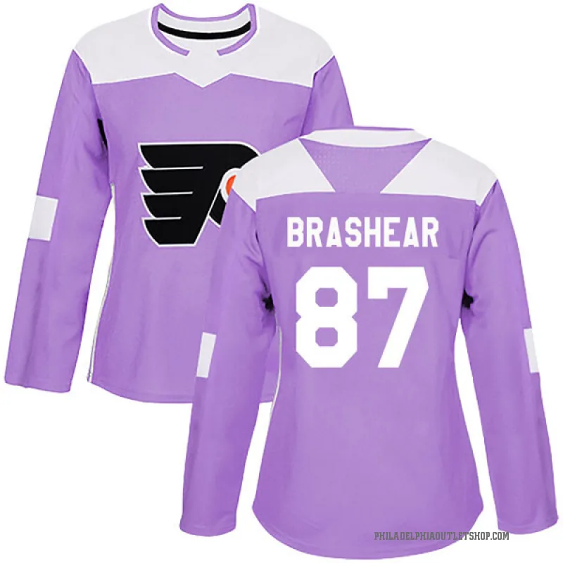 Women's Donald Brashear Philadelphia Flyers Fights Cancer Practice Jersey - Purple Authentic