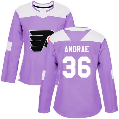 Women's Emil Andrae Philadelphia Flyers Fights Cancer Practice Jersey - Purple Authentic