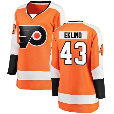 Women's Oscar Eklind Philadelphia Flyers Home Jersey - Orange Breakaway