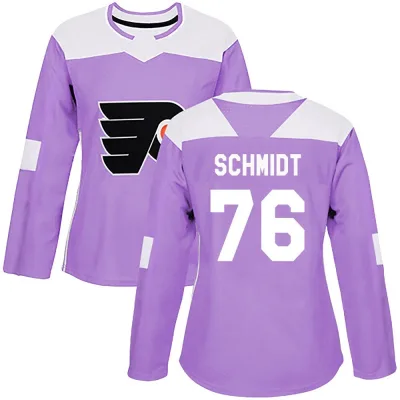 Women's Roman Schmidt Philadelphia Flyers Fights Cancer Practice Jersey - Purple Authentic