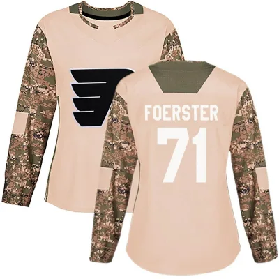 Women's Tyson Foerster Philadelphia Flyers Veterans Day Practice Jersey - Camo Authentic