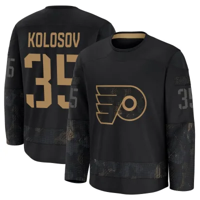 Youth Aleksei Kolosov Philadelphia Flyers 2024 Military Appreciation Practice Jersey - Black Premium