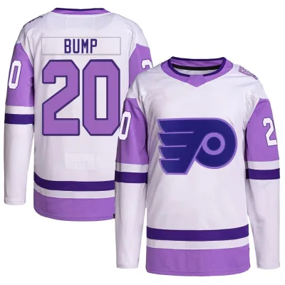 Youth Alex Bump Philadelphia Flyers Hockey Fights Cancer Primegreen Jersey - White/Purple Authentic