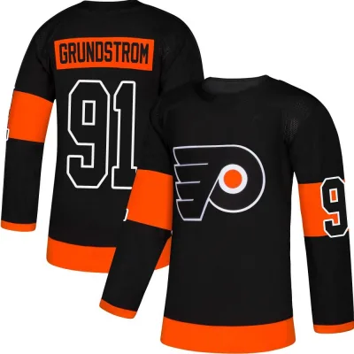Youth Carl Grundstrom Philadelphia Flyers Alternate Jersey - Black Authentic