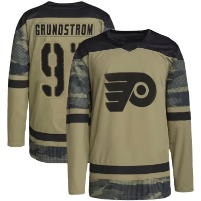 Youth Carl Grundstrom Philadelphia Flyers Military Appreciation Practice Jersey - Camo Authentic