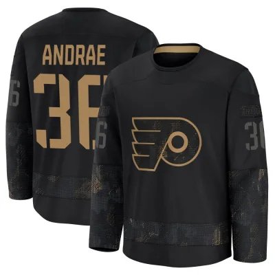 Youth Emil Andrae Philadelphia Flyers 2024 Military Appreciation Practice Jersey - Black Premium