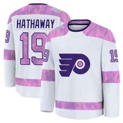 Youth Garnet Hathaway Philadelphia Flyers 2024 Hockey Fights Cancer Practice Jersey - White Premium