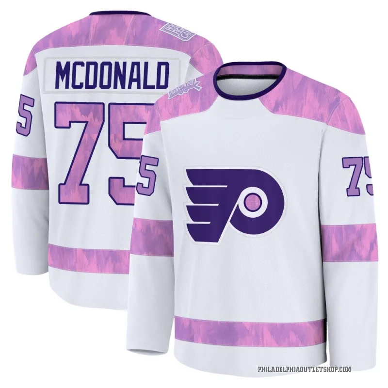 Youth Hunter McDonald Philadelphia Flyers 2024 Hockey Fights Cancer Practice Jersey - White Premium