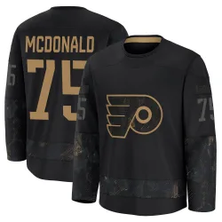 Youth Hunter McDonald Philadelphia Flyers 2024 Military Appreciation Practice Jersey - Black Premium