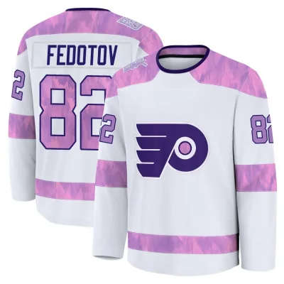 Youth Ivan Fedotov Philadelphia Flyers 2024 Hockey Fights Cancer Practice Jersey - White Premium