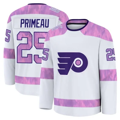 Youth Keith Primeau Philadelphia Flyers 2024 Hockey Fights Cancer Practice Jersey - White Premium