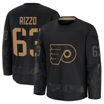 Youth Massimo Rizzo Philadelphia Flyers 2024 Military Appreciation Practice Jersey - Black Premium