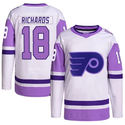 Youth Mike Richards Philadelphia Flyers Hockey Fights Cancer Primegreen Jersey - White/Purple Authentic