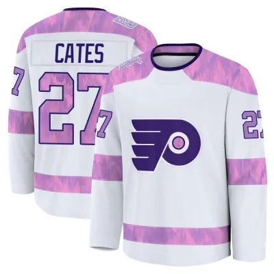 Youth Noah Cates Philadelphia Flyers 2024 Hockey Fights Cancer Practice Jersey - White Premium