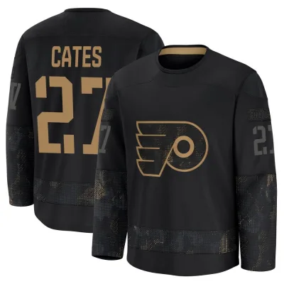 Youth Noah Cates Philadelphia Flyers 2024 Military Appreciation Practice Jersey - Black Premium