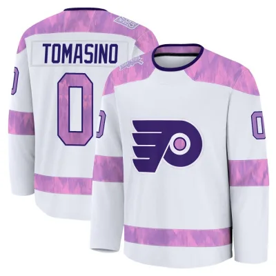 Youth Philip Tomasino Philadelphia Flyers 2024 Hockey Fights Cancer Practice Jersey - White Premium