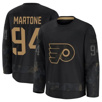 Youth Porter Martone Philadelphia Flyers 2024 Military Appreciation Practice Jersey - Black Premium