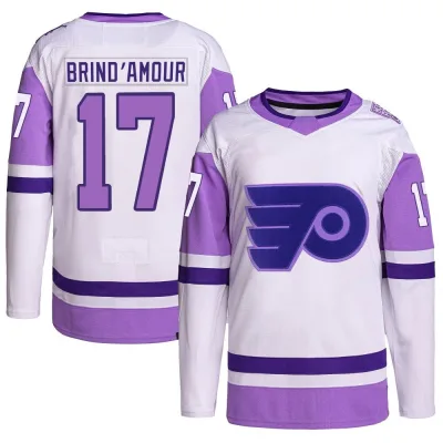 Youth Rod Brind'Amour Philadelphia Flyers Hockey Fights Cancer Primegreen Jersey - White/Purple Authentic