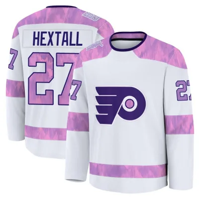 Youth Ron Hextall Philadelphia Flyers 2024 Hockey Fights Cancer Practice Jersey - White Premium
