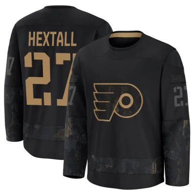 Youth Ron Hextall Philadelphia Flyers 2024 Military Appreciation Practice Jersey - Black Premium